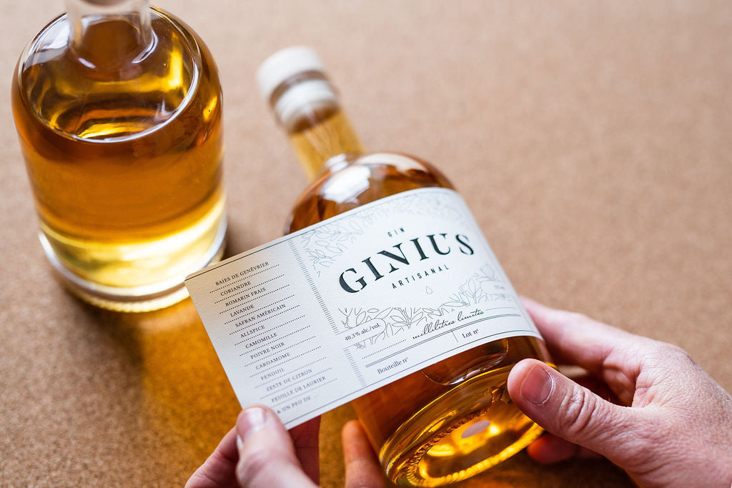 Bouteille de gin fait maison