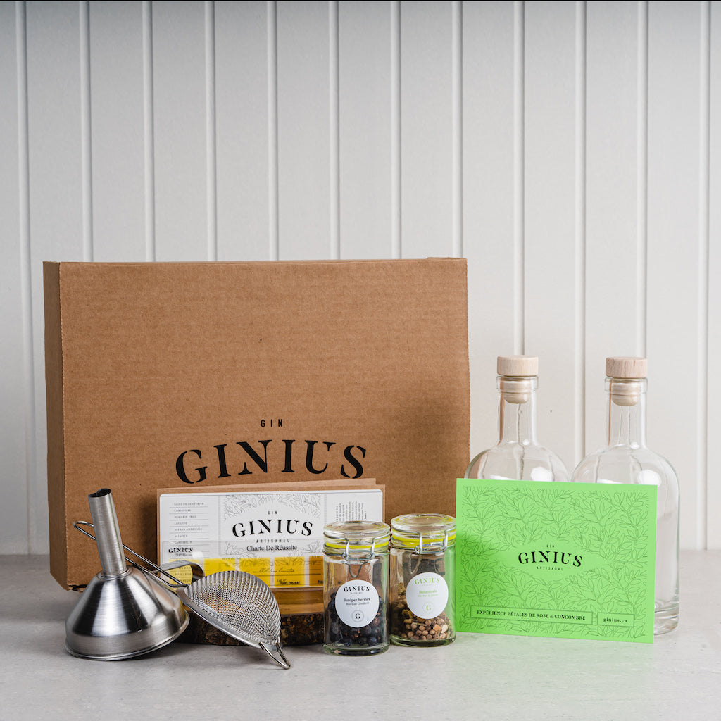 Kit de gin maison pétale de rose concombre
